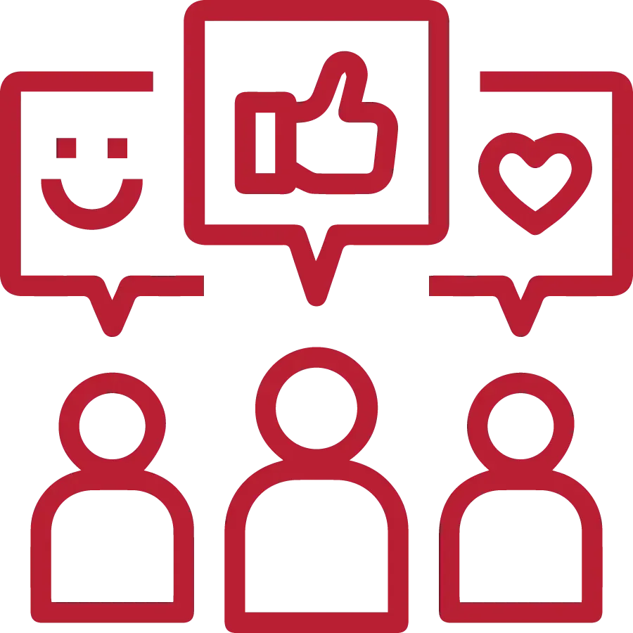 icon of people sharing good feedback