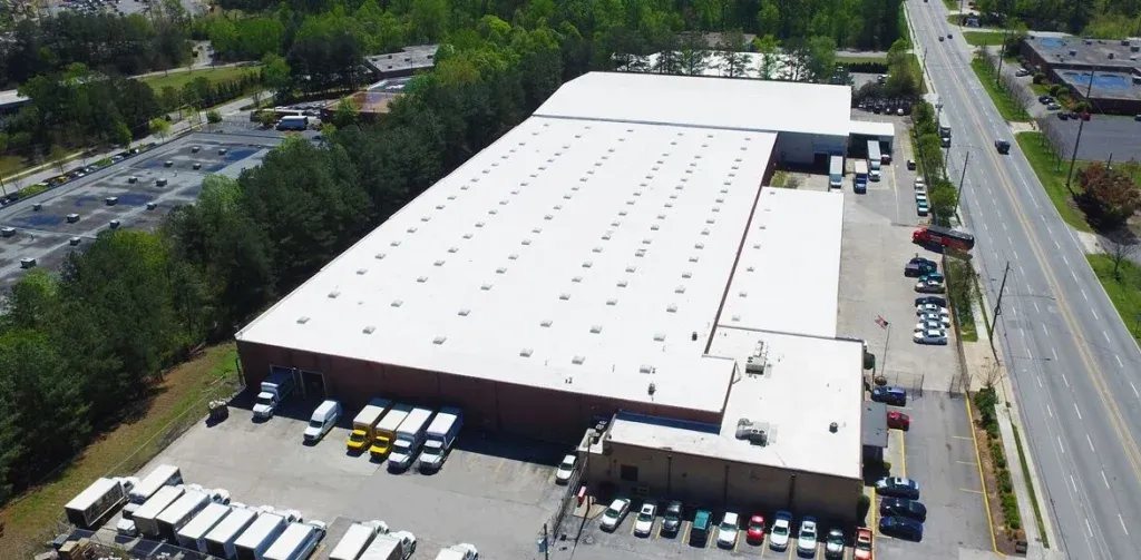 Wholesale commercial roof after replacement.