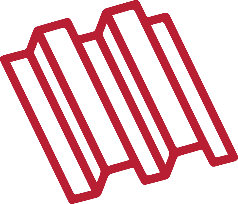 icon representing sheet metal roofing