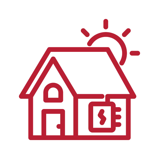 icon showing house and sun representing energy