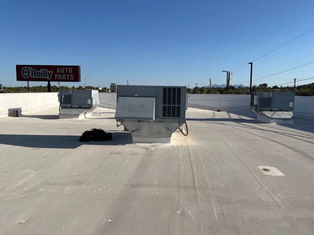 before flat roof replacement in colorado